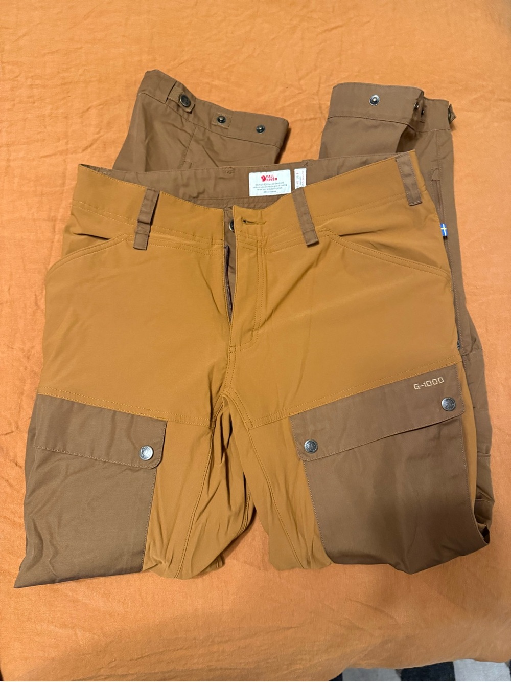 Fjallraven KEB Two-Tone Brown/Tan G-1000 Pants Womens only worn 3x like new